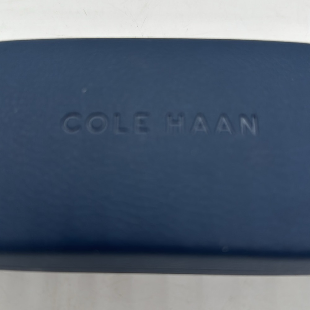 Cole Haan Sunglasses or Eyeglasses Case Peppled Blue Faux Leather Embossed